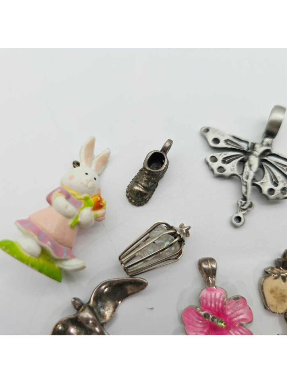 Assorted Charms Pendants Butterfly Seahorse Shamrock Pink Ribbon Fairy Bells - Picture 3 of 7
